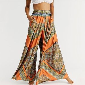 Free People Intimately Make a Move Silky Ultra Wideleg Pants w/ Pockets XS